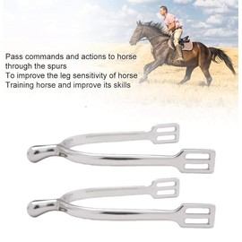 MORECP 2PCS Ladies Blunt Spur Horse Spurs - Knob End Spurs with Rounded Branches, Western Cowboy Spurs, 18/8 Stainless Steel, Paired with 1 Pair PP Woven Tape Spurs Belt