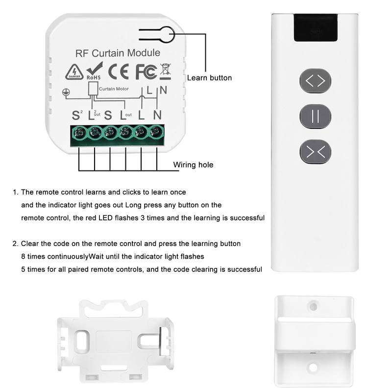 Set of 3 Wireless Roller Shutter Control Retrofit Set, Smart