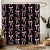 ZKJSMGS Cute Shower Curtain,Pink Black Bow Dots Modern Aesthetic Bathroom