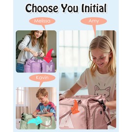 Elilier Gifts for Daughter Age 8 9 10 11 12 13 14 15 16, Initial Travel Duffel Bag, Graduation Gifts for Her, Easter Gifts for Kids, Monogram Overnight Bag, Gift for Friend Sister Women Gifts