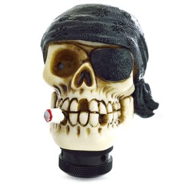 Lunsom Pirate Skull Stick Gear Knob, Stick Shifter Handle One-Eyed Style Transmission Head Shifter Lever Handle Fit Most Automatic Manual Vehicle(Black)