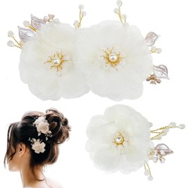 KALOLINNA Hair Ornament, Hair Accessories, Flower Set, 2-Piece Set, Stylish, Bridal, Wedding, Recitals, Parties, Yukata, Kimono, Hakama, Graduation Ceremony, Kimono