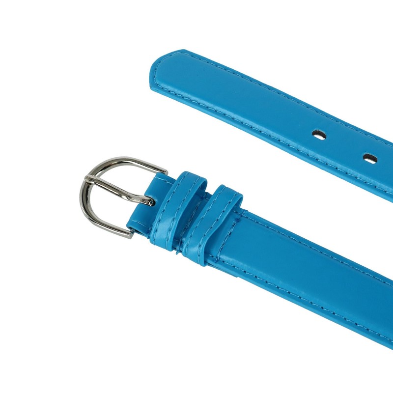 CTM® Women's Leather 1 1/8 Inch Dress Belt, L, Blue