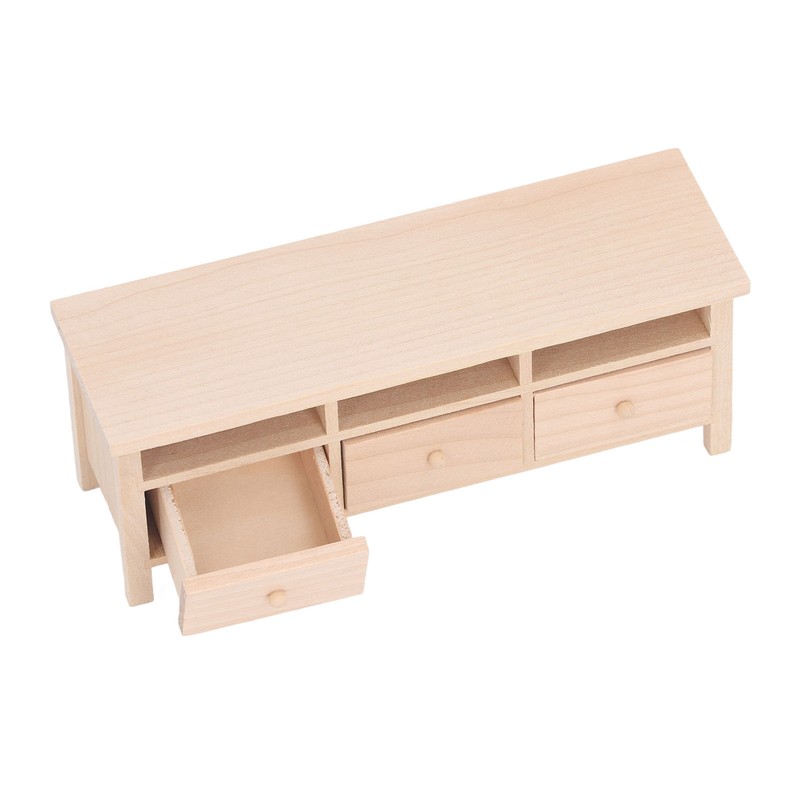 Miniature TV Cabinet Simulation Drawers Design Decorative Wooden Furniture Model