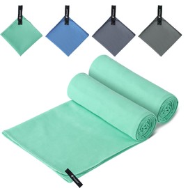 Hosuni Microfibre towel (Mint green, S(60x30) - Pack of 2)
