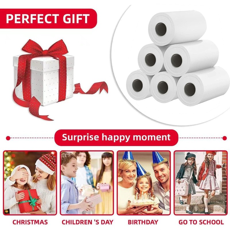 10 Rolls Instant Camera Refill Print Paper, HD Paper Camera,
