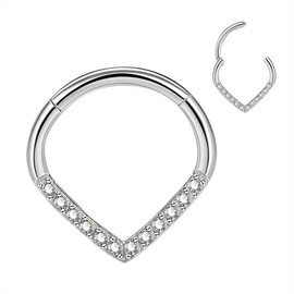 CM Crareesi Mania Teardrop Daith Earrings Hoop Hinged Clicker Rings 16G Helix Cartilage Earrings Hoop 316L Stainless Steel CZ Helix Tragus Daith Septum Clicker Jewellery