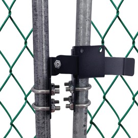 Chain Link Fence Double Gate Latch for 1-3/8" Gate Frame Chain Link Fence Gate Latch Residential Strong Arm Double Gate Latch for Metal Gate,The Minimum Distance Between Two Doors is 2 "