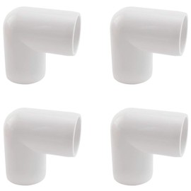 SDTC Tech 4-Pack 3/4 Inch 90 Degree Right Angle PVC Fitting Elbow Furniture Grade Pipe Connector for DIY PVC Shelf Garden Support Structure Storage Frame, White