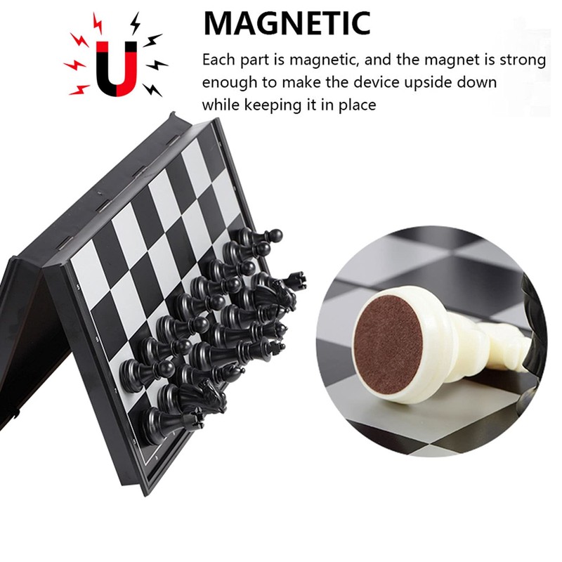 Chess Game - 32cm Chess Board Set-Black and Whit Pieces