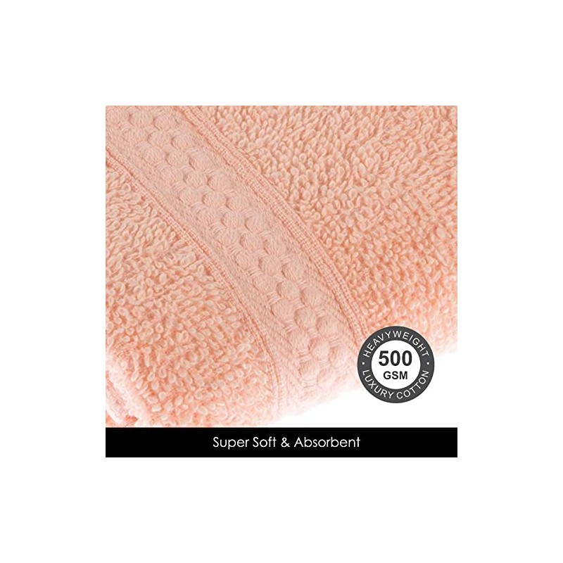 HOMESCAPES Peach Turkish Cotton Bath Towel Super Soft Thick &