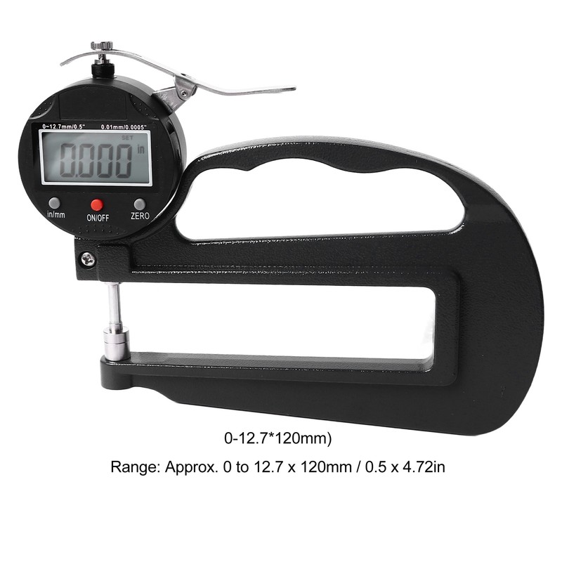 Digital Thickness Gauge 0.0005in 0.01mm Resolution 0 to 12.7 X