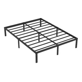 Heavy Duty Non-Slip Full Size Bed Frame with Steel Slat Support, 14 Inch Durable and Strong Platform Metal Bed Frames Mattress Foundation for 3500 lbs, No Noise, No Box Spring Needed