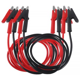 AEDIKO 4pcs Alligator Clips Test Leads Set Dual Ended 15A Test Lead Wire Cable with Insulators Clips with Protective Jack Copper Clamps for Electrical Testing 3.3 ft/1m…