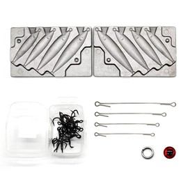 Dimatteo Fishing Jigging Lure Mold Kits 1.5oz, 2oz, 3oz, 3.5oz, 4 Cavities, 121pcs/pack,Without Handle