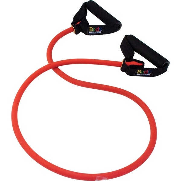 Body Sport Fitness Performance Tube – Resistance Tubing – for Rehabilitation and Exercise – Exercise Tubes with Handles – Red – Heavy Resistance