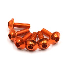 uxcell 6PCS M6 X 20mm Orange Hexagon License Plates Fairing Bolts Screws for Motorcycle