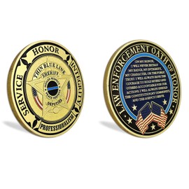 U.S. Thin Blue Line Police Prayer Challenge Coin Law Enforcement Military Coin