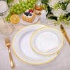 DaYammi 100 Guests Gold Plastic Dinnerware Sets, Includes: 100 Gold