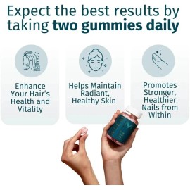 WEEM Hair Skin and Nails Gummies - Supports Healthy Hair - Vegan biotin Vitamins
