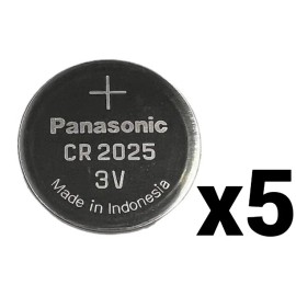 Panasonic 5 FIVE PANASONIC CR2025 BULK CR 2025 3V LITHIUM COIN CELL BATTERY EXP 2033