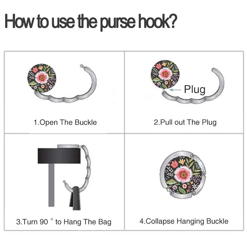 Foldable Purse Hook Womens Bag Table Hanger Collection Desk Hooks