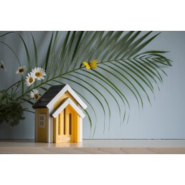 Wildlife Garden WG303 Butterfly Box Yellow Wooden Butterfly House