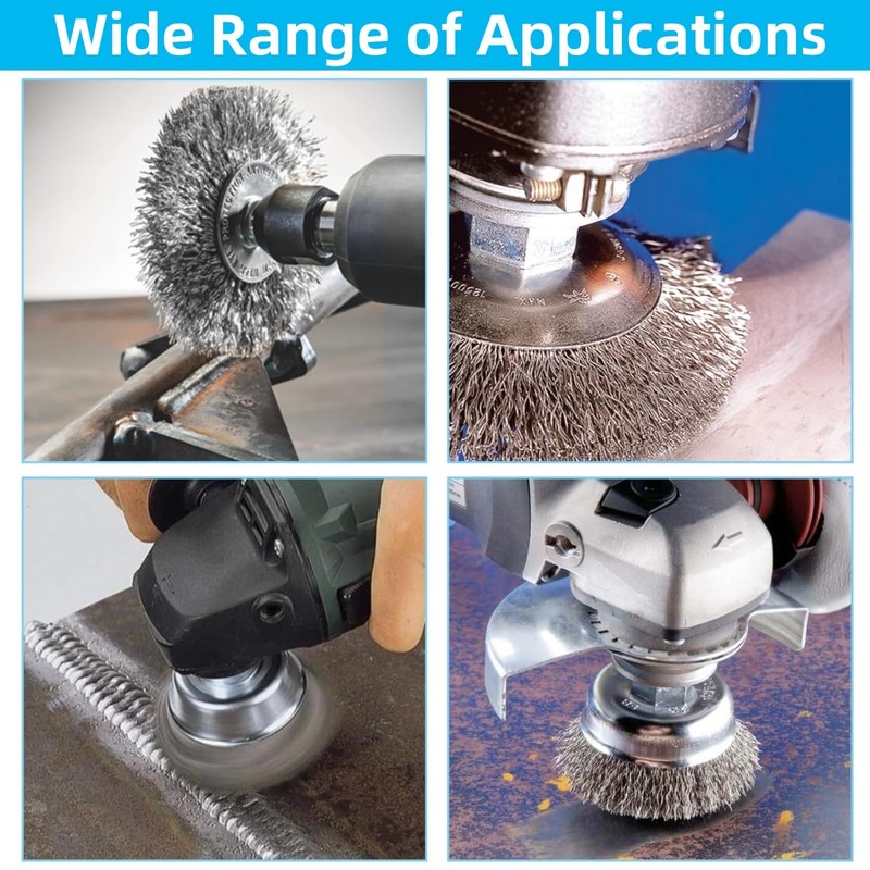 21Pcs Wire Brush for Drill Set for Drill 1/4 Inch