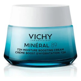 Vichy Minéral 89 Crema Facial Hidratante 72h con Ácido Hialurónico y Escualeno Uso de aplicación Día/Noche Para Todo Tipo de Piel,50ml