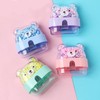 SHIDXIB 4Pcs Cute Bear Pencil Sharpener Single Sharpener Cute Stationery