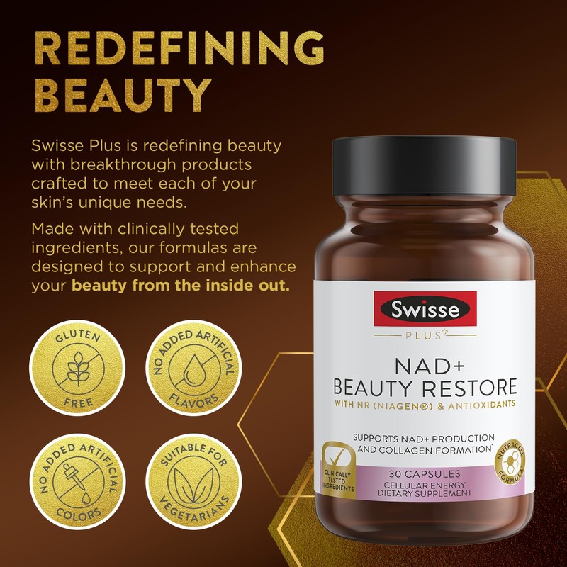Swisse Plus NAD+ Beauty Restore | Clinically Tested Ingredients |