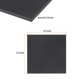 Rebower Expanded PVC Plastic Sheet 5/16" Thick, 12"x12" Lightweight Rigid Foam Sheet, [for Crafts Signage Displays Digital Screen Printing] - Black/ 3 Pcs