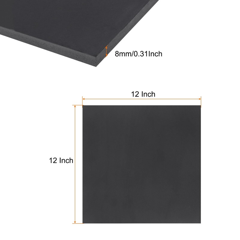 Rebower Expanded PVC Plastic Sheet 5/16" Thick, 12"x12" Lightweight Rigid