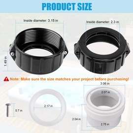 XT Hot Tub Heater Split Nut Union & Heater Tailpiece 2" Heater Adaptor Set of 2