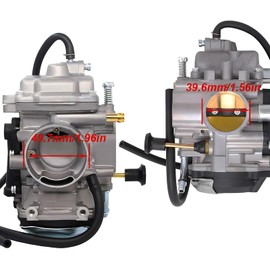 YFM250 Carburetor with Filter Replace Part 4XE-14140-13-00 Compatible With 1999-2004 Yamaha Bear Tracker 250 Yfm250X Yfm250Xh Yfm250XM with Fuel Filter, Intake Manifold,Fuel Petcock Switch