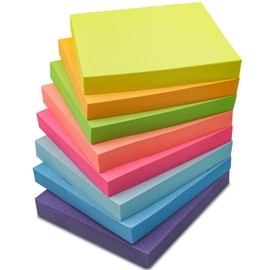 Sticky Notes 3x3 Inch, 8 Pack Sticky Pads (100 Sheet/Pad), Bulk Sticky Note Pads, Assorted Multicolor Self-Sticky Notes Pad - Back to School and Office Supplies Blank Desk Note Pads.
