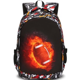 School Backpack for Boys Football Book Bags for Elementary School Kids Back Pack Bookbags Back to School Bags for Boys Ages 6-8 8-10 10-12 Bolsos Morrales Mochilas Escolares para Niños de 6 8 10 Años