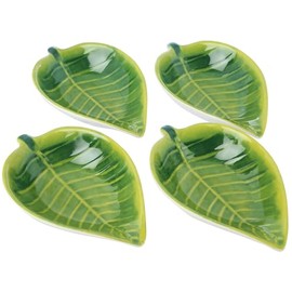 4 Pk Bamboo Palm Leaf Tidbit Bowls One Size Green