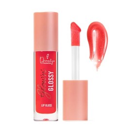 Glow’n’Glossy Lip Gloss Brillo de Labios Hidratante con Ácido Hialurónico y Vitamina E | Gloss No Pegajoso, con Aroma a Dulce de Coco | 12 Tonos Vibrantes con Glitter para un Acabado Brillante | Maquillaje Vegano y Libre de Crueldad Animal (05-FUEGO, 4ml)