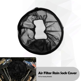 HDBUBALUS Waterproof Rain Sock Inverted Air Cleaner Cover For Harley Touring Softail Dyna