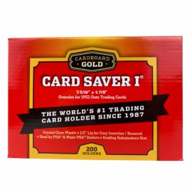 Cardboard Gold CARD SAVER 1 CS1 (BOX/200)  SEMI-RIGID HOLDERS FOR GRADING SUBMISSIONS PSA BGS