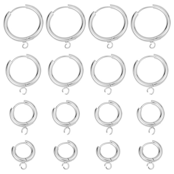 SUNNYCLUE 1 Box 16Pcs 8 Pairs Leverback Earring Findings 16/18/20/24mm