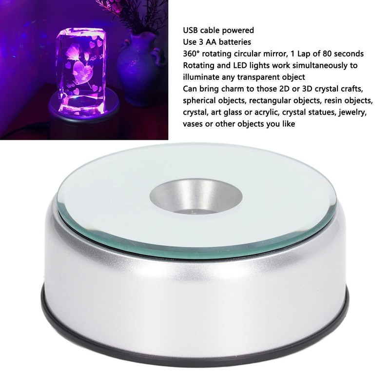 Cryfokt Rotating Display Stand, 360 Degree Turntable with Automatic Mute