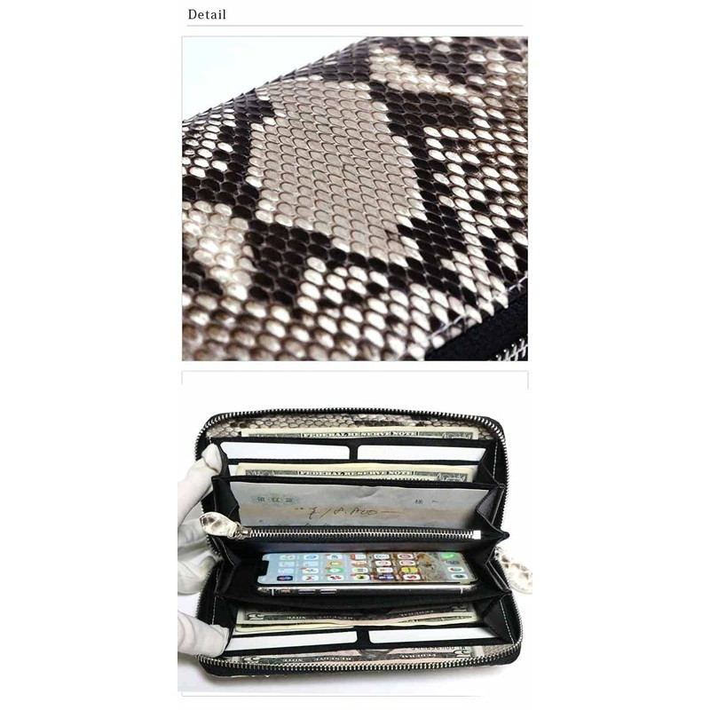 Belkut 1070963-F-523a Diamond Python, Genuine Leather, Snake Skin, Long Wallet,