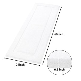 SHACOS Super Soft Bathroom Rugs 24"x60" Long Bath Mats Non Slip Washable Absorbent Christmas Bath Runner Rugs Carpets for Bathroom Floor Tub Shower Vanity Double Sink, White 2'x5'