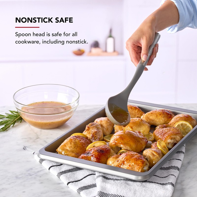 KitchenAid Basting Spoon with Stainless Steel Handle, Nonstick Safe, Ideal