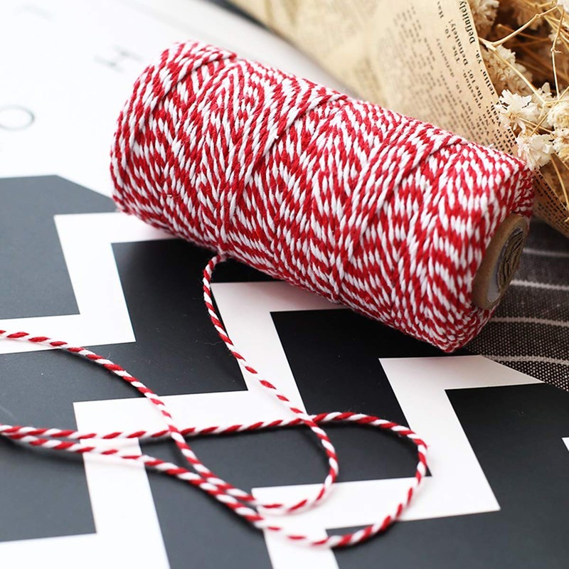 CCINEE 656 FT Red and White Bakers Twine, Cotton Packing