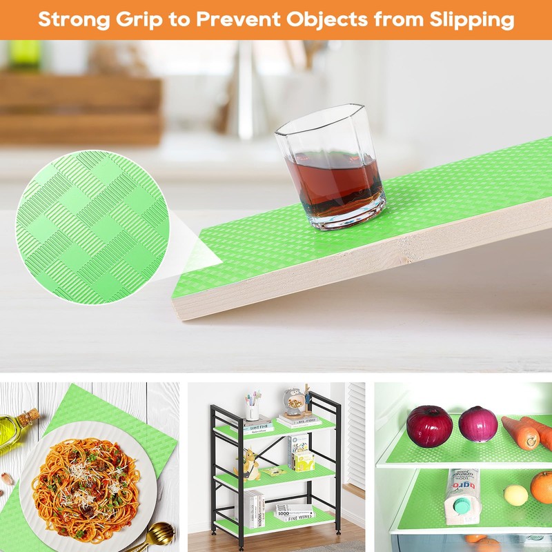 Green Fridge Liner Shelf Liners for Kitchen Cabinet Refrigerator Liners