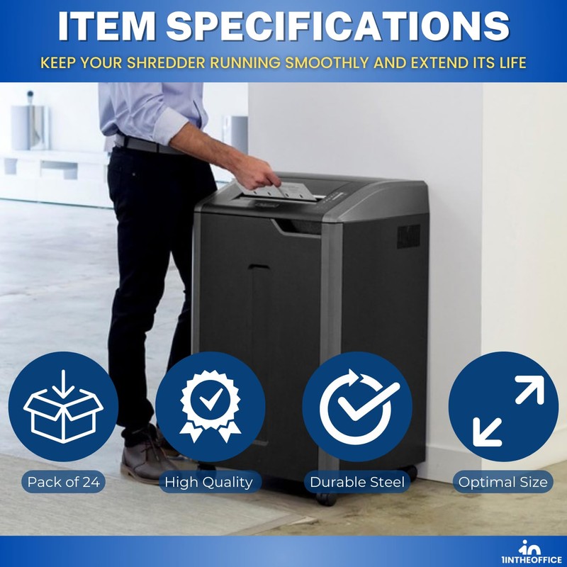 1InTheOffice Paper Shredders Lubricant Sheets 8.5" x 6" Shredder Sharpening