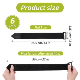 6 Pieces Bicycle Pant Leg Straps Adjustable Ankle Strap Elastic Fastening Belt with Buckle Suitable for Men and Women Cycling Riding Climbing Fishing Outdoor Sports